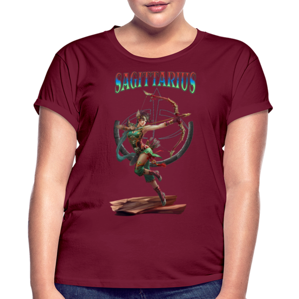 Women's Astral Sagittarius Relaxed Fit T-Shirt - burgundy