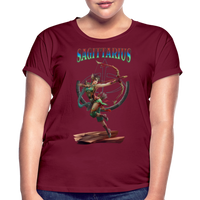 Thumbnail for Women's Astral Sagittarius Relaxed Fit T-Shirt - burgundy