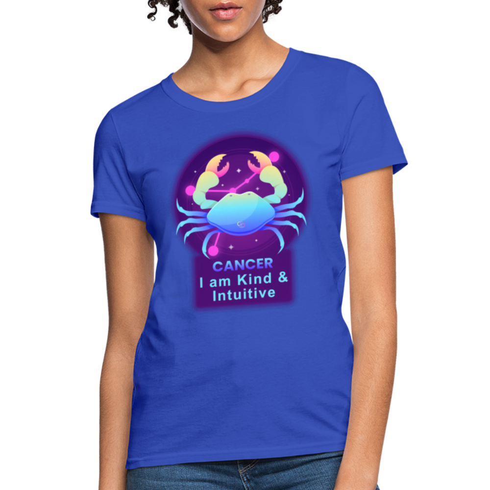 Women's Neon Cancer T-Shirt - royal blue