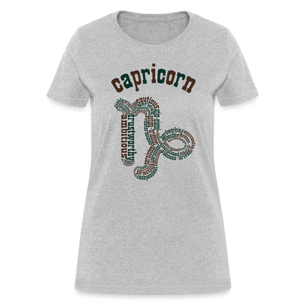 Women's Power Words Capricorn T-Shirt - heather gray