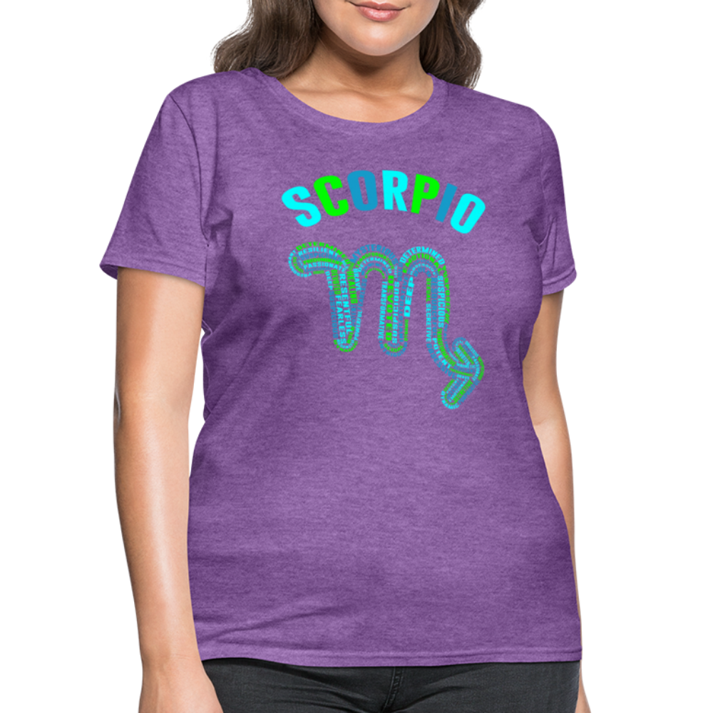 Women's Power Words Scorpio T-Shirt - purple heather