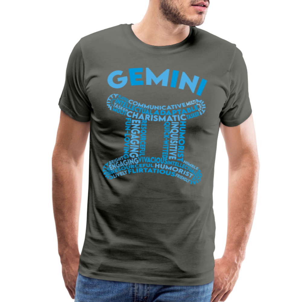 Men's Power Words Gemini Premium T-Shirt - asphalt gray