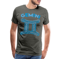 Thumbnail for Men's Power Words Gemini Premium T-Shirt - asphalt gray