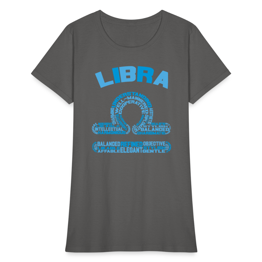 Women's Power Words Libra T-Shirt - charcoal