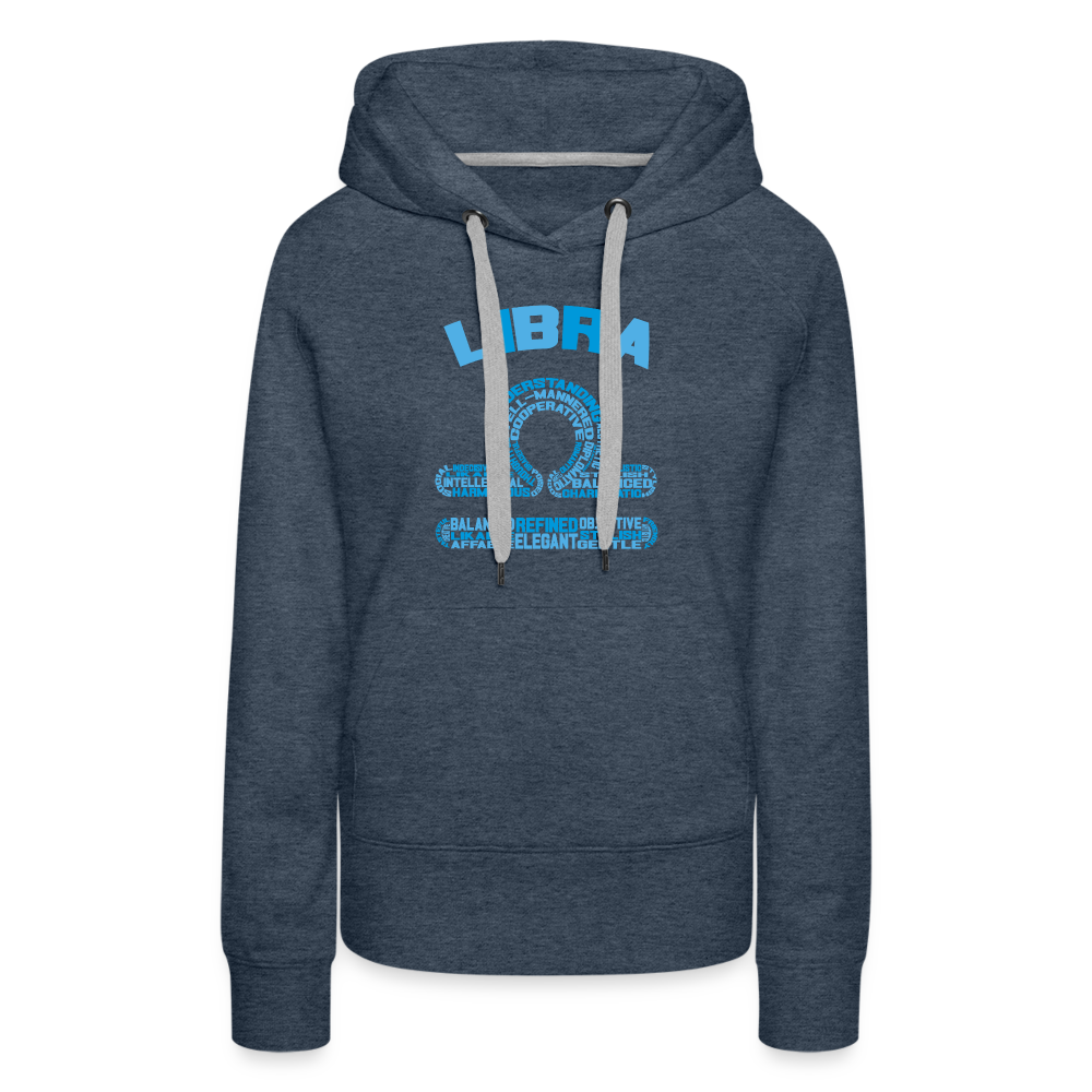 Women's Power Words Libra Premium Hoodie - heather denim