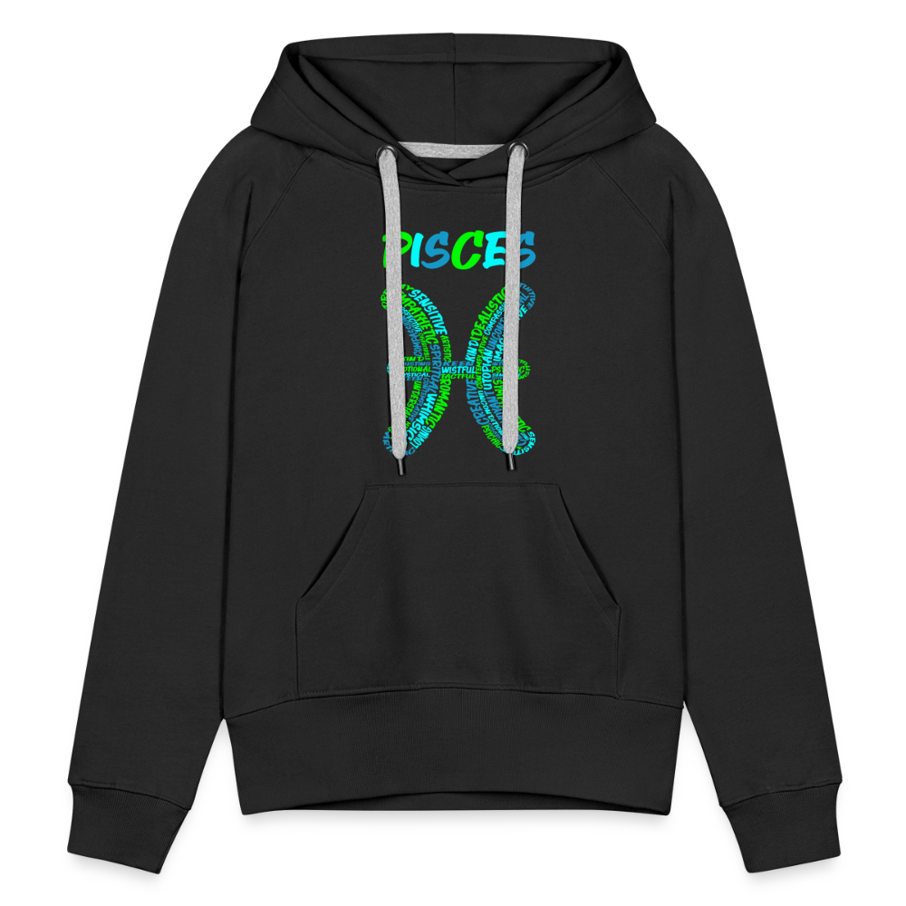 Women's Power Words Pisces Premium Hoodie - black