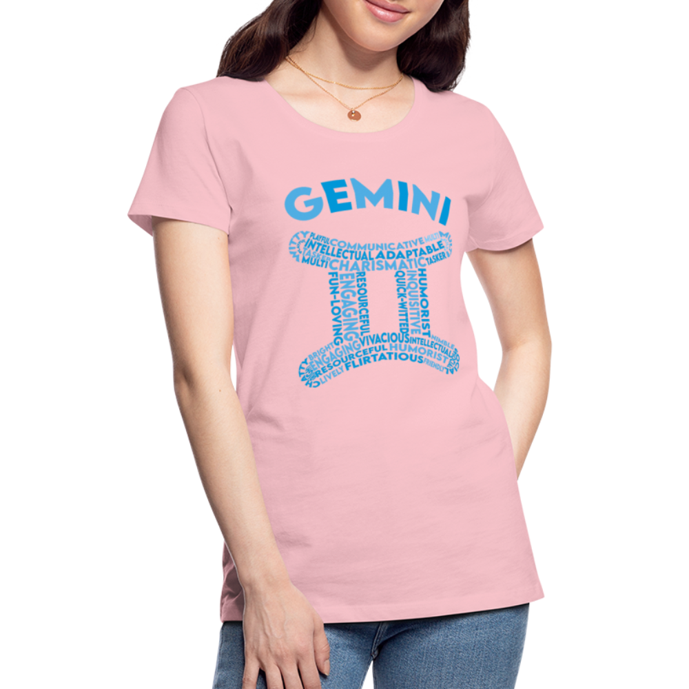 Women's Power Words Gemini Premium T-Shirt - pink