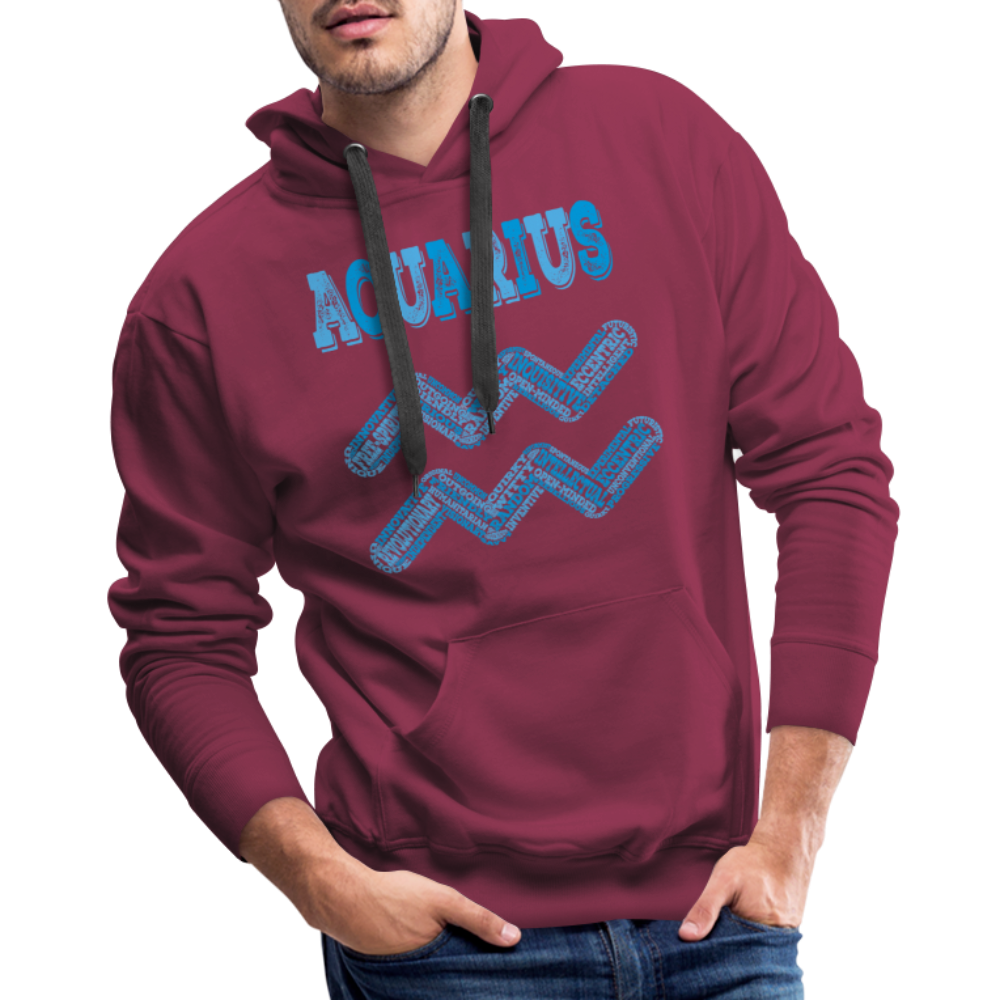 Men's Power Words Aquarius Premium Hoodie - burgundy