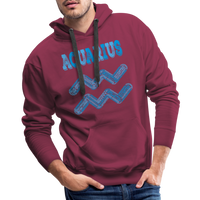 Thumbnail for Men's Power Words Aquarius Premium Hoodie - burgundy