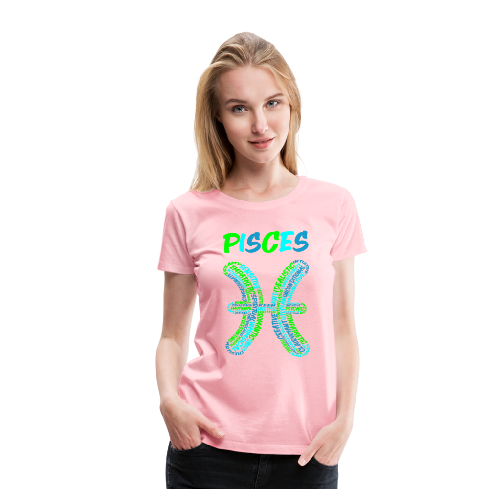 Women's Power Words Pisces Premium T-Shirt - pink