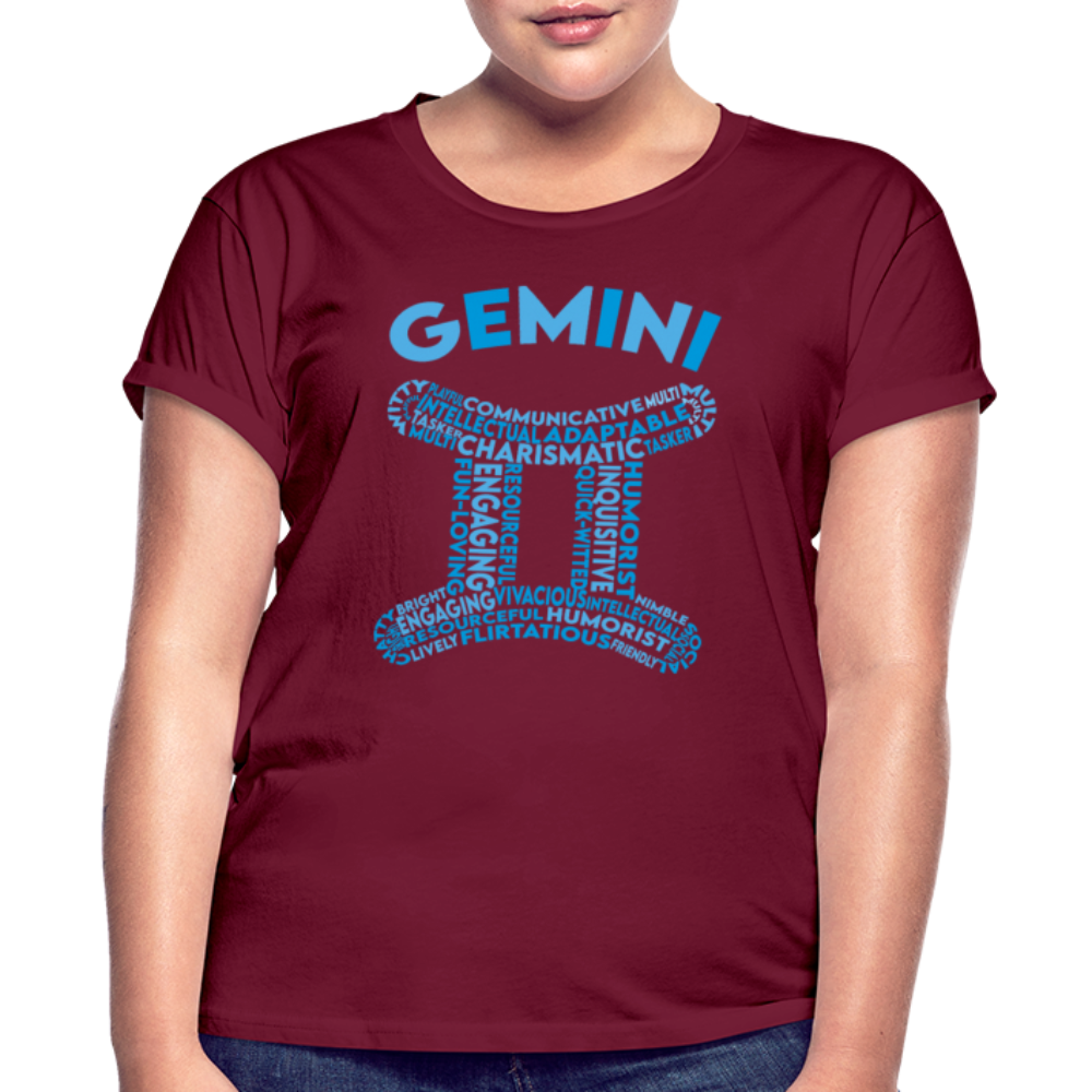 Women's Power Words Gemini Relaxed Fit T-Shirt - burgundy