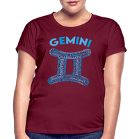 Thumbnail for Women's Power Words Gemini Relaxed Fit T-Shirt - burgundy