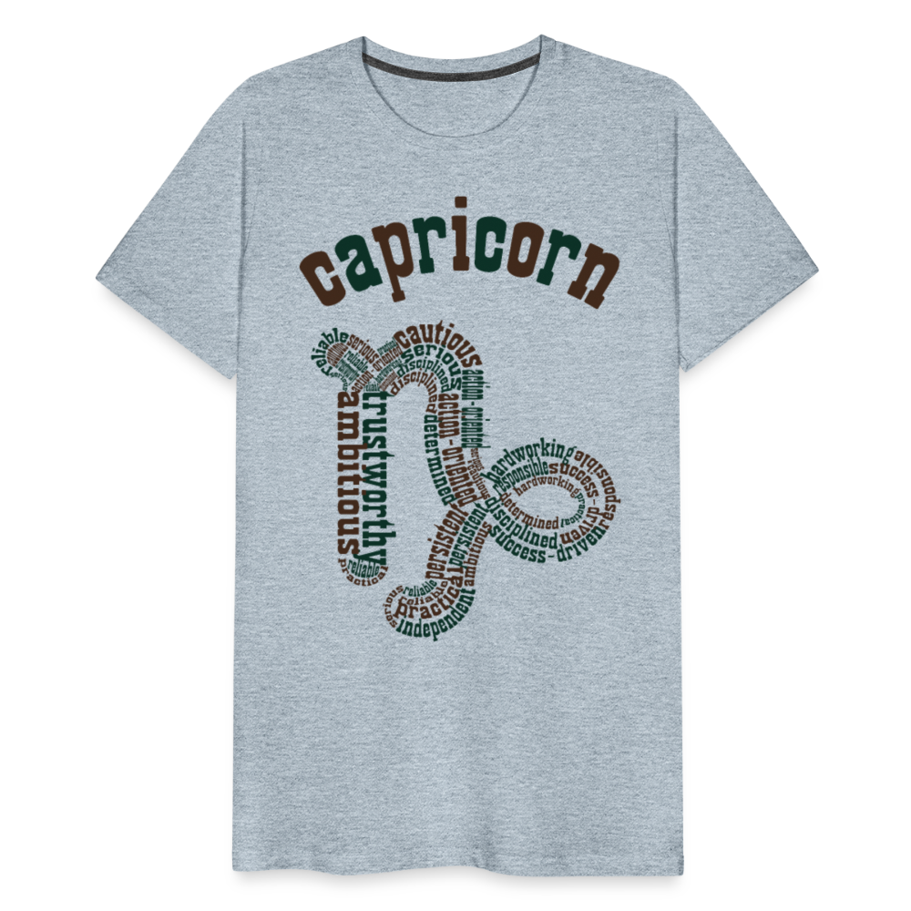 Men's Power Words Capricorn Premium T-Shirt - heather ice blue