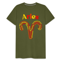 Thumbnail for Men's Power Words Aries Premium T-Shirt - olive green