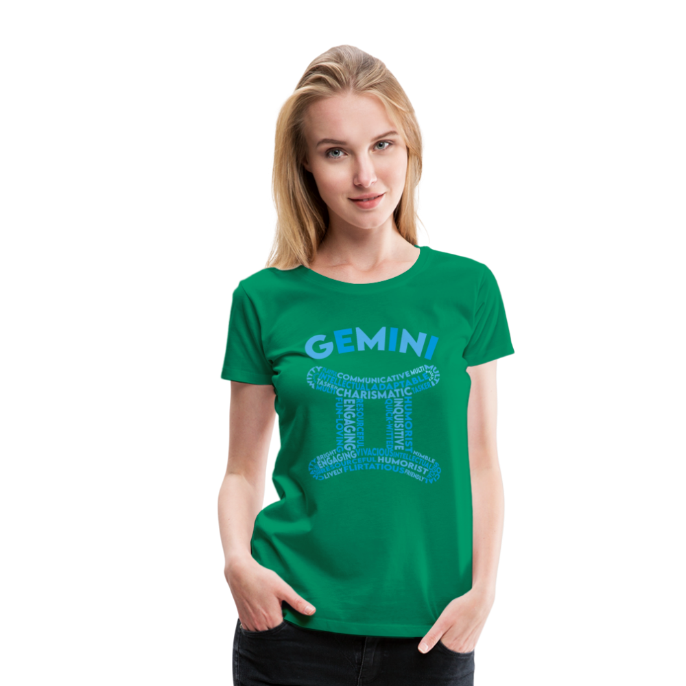 Women's Power Words Gemini Premium T-Shirt - kelly green