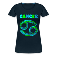 Thumbnail for Women's Power Words Cancer Premium T-Shirt - deep navy