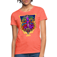 Thumbnail for Women's Cosmic Aries Design T-Shirt - heather coral