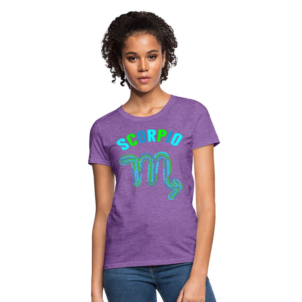 Women's Power Words Scorpio T-Shirt - purple heather