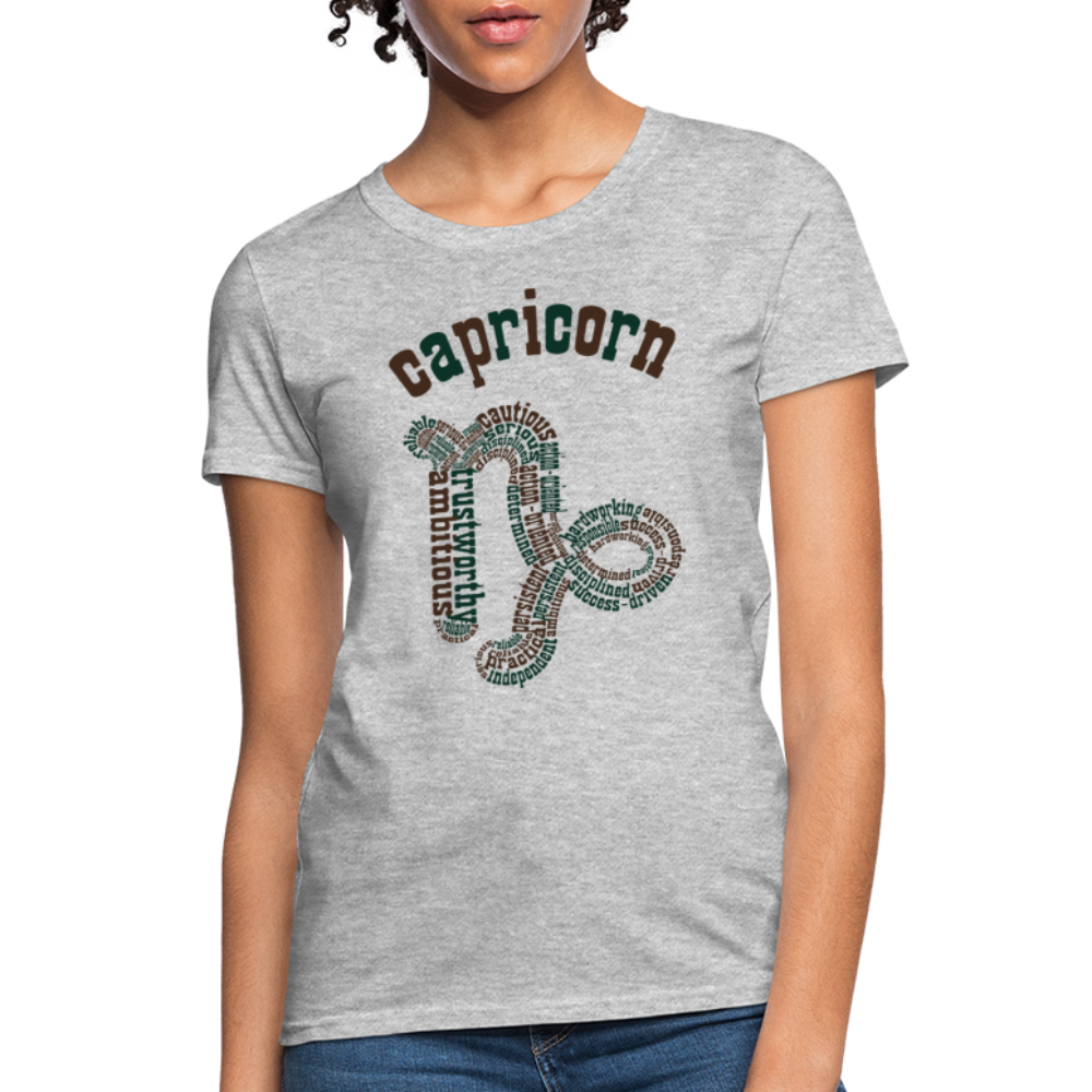 Women's Power Words Capricorn T-Shirt - heather gray