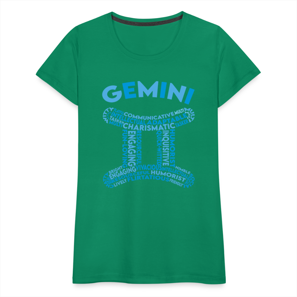 Women's Power Words Gemini Premium T-Shirt - kelly green