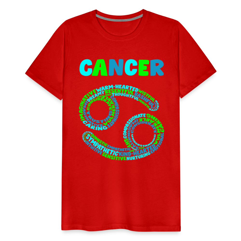 Men's Power Words Cancer Premium T-Shirt - red