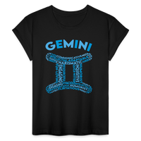 Thumbnail for Women's Power Words Gemini Relaxed Fit T-Shirt - black