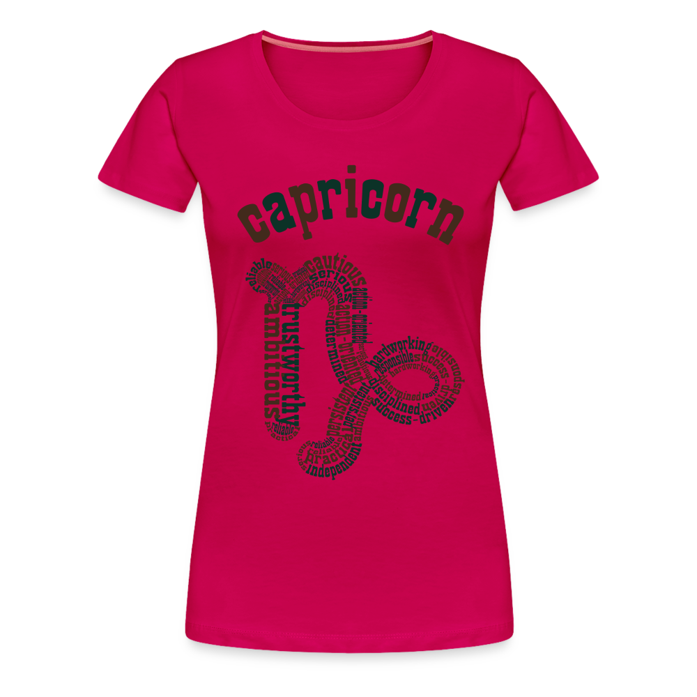 Women's Power Words Capricorn Premium T-Shirt - dark pink