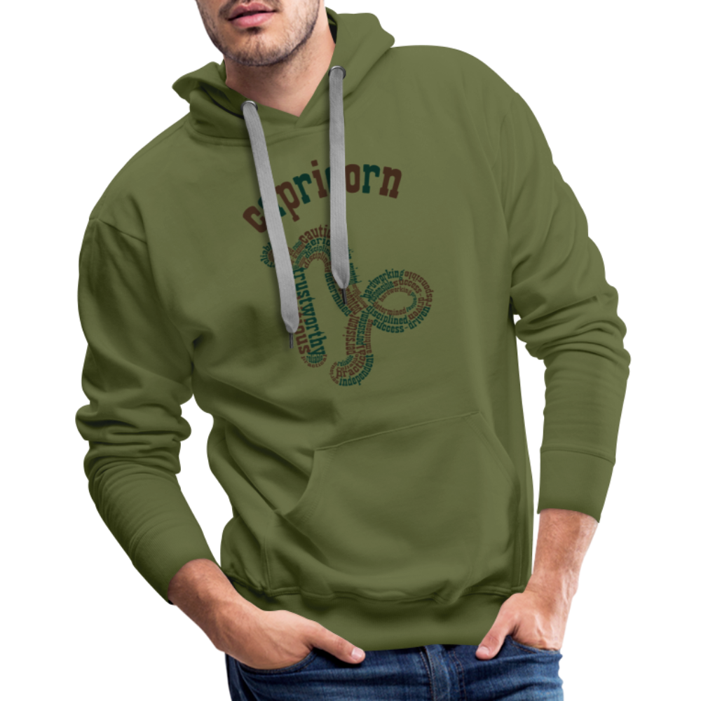 Men's Power Words Capricorn Premium Hoodie - olive green