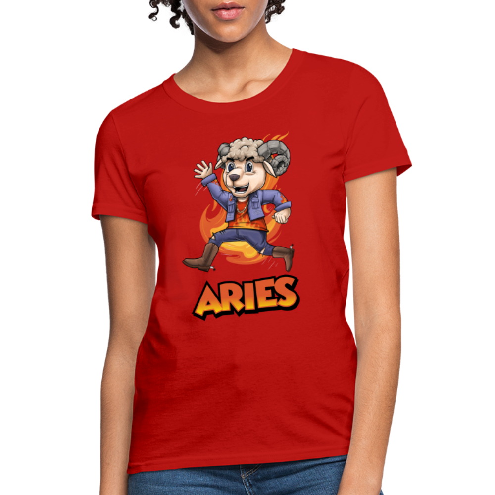 Women's Playful Aries T-Shirt - red