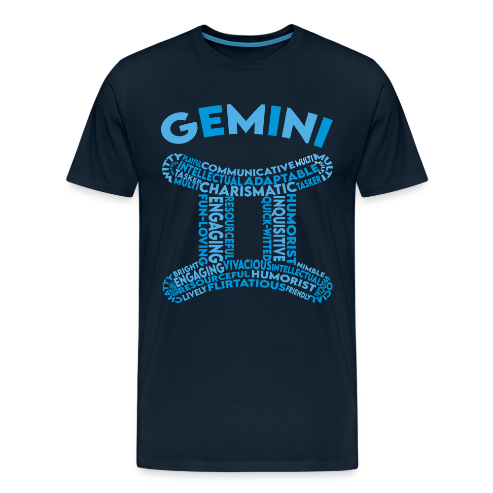 Men's Power Words Gemini Premium T-Shirt - deep navy