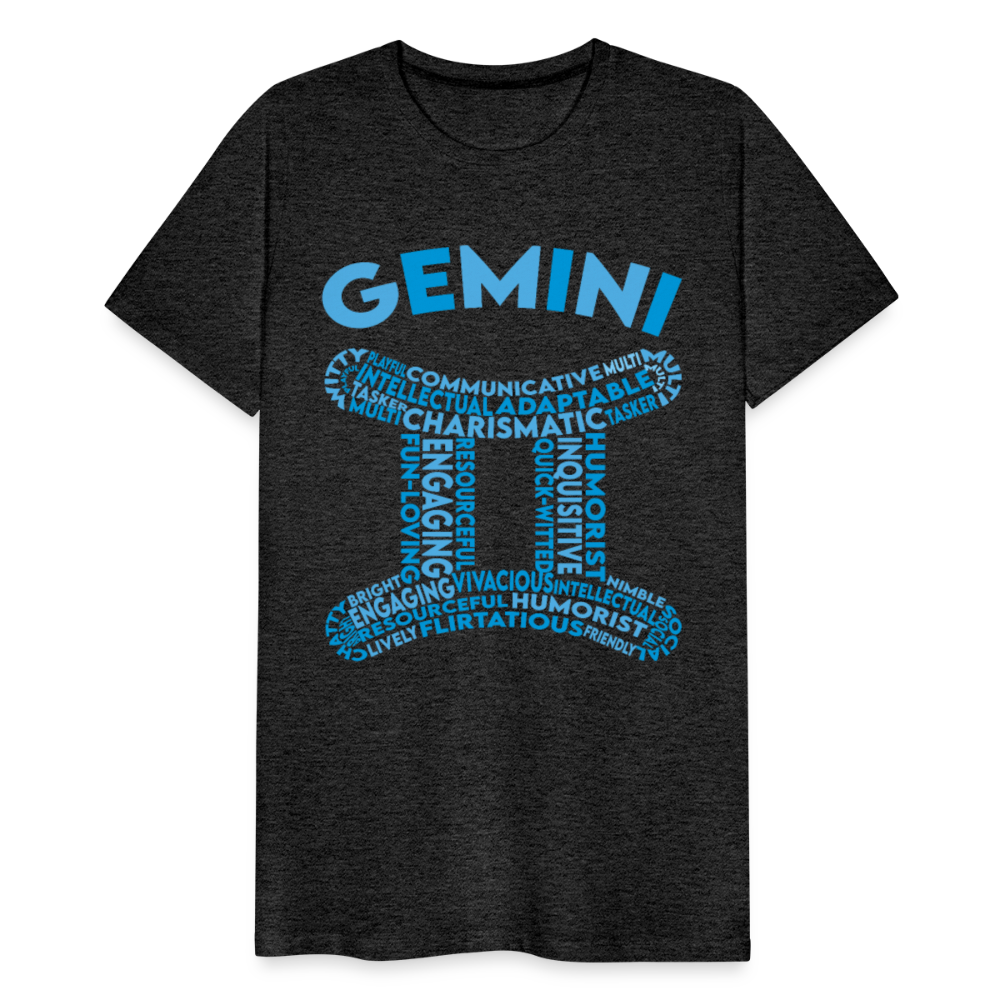 Men's Power Words Gemini Premium T-Shirt - charcoal grey