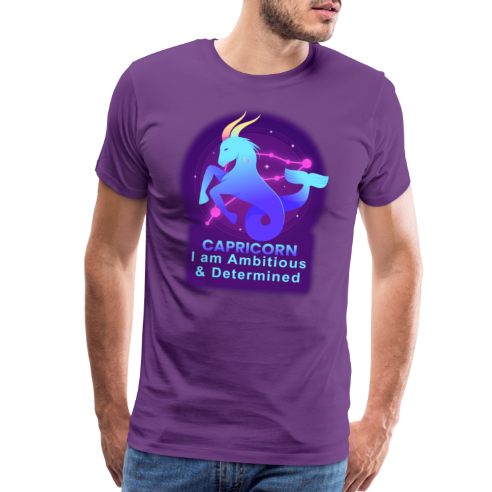 Men's Neon Capricorn Premium T-Shirt - purple