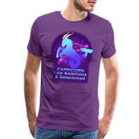 Thumbnail for Men's Neon Capricorn Premium T-Shirt - purple