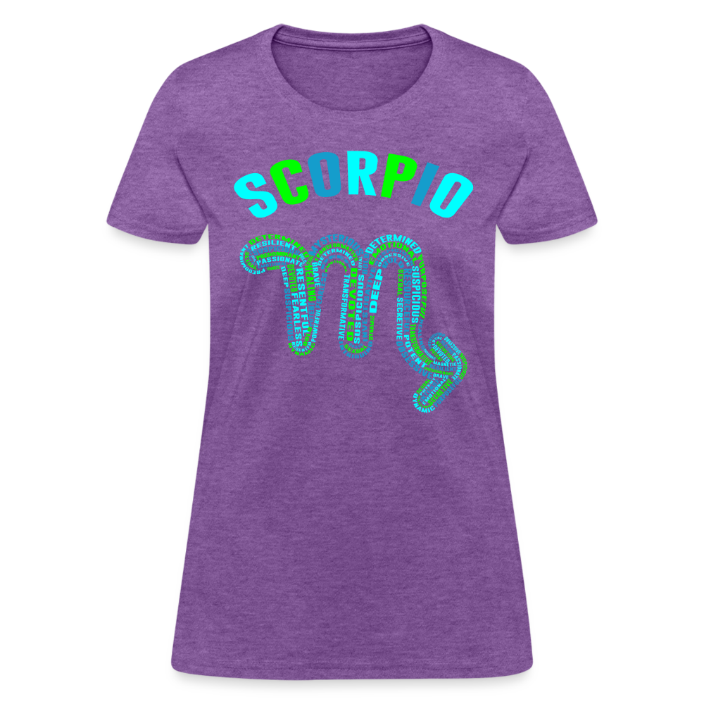 Women's Power Words Scorpio T-Shirt - purple heather