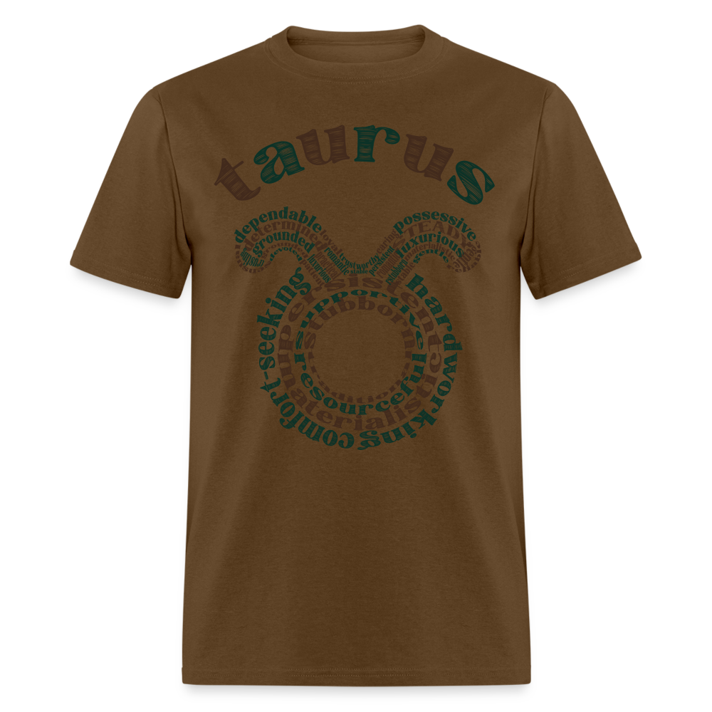 Men's Power Words Taurus Classic T-Shirt - brown