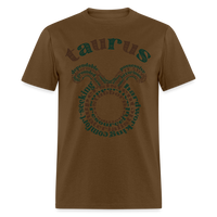 Thumbnail for Men's Power Words Taurus Classic T-Shirt - brown