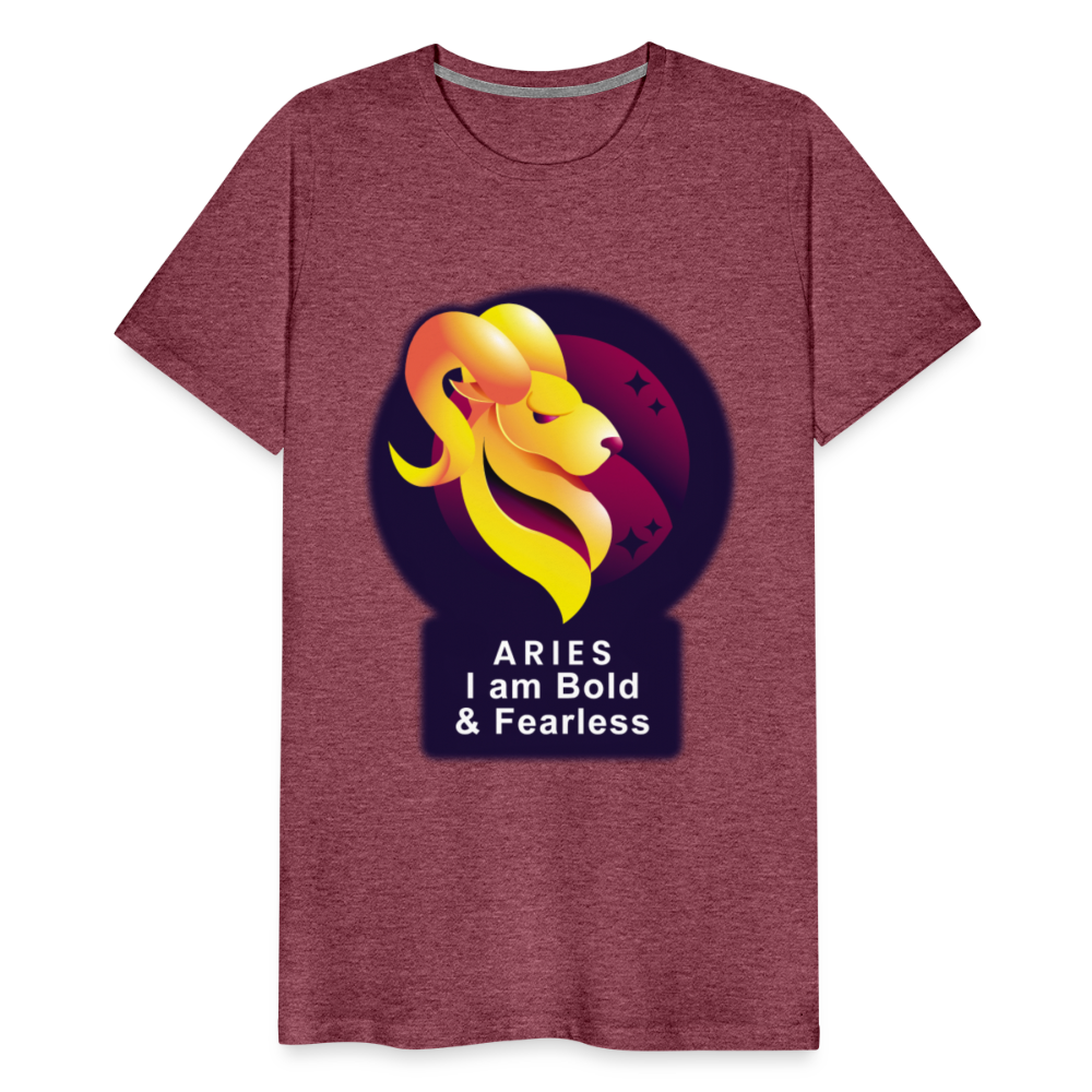 Men's Glow Aries Premium T-Shirt - heather burgundy