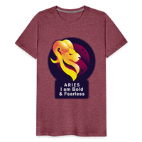 Thumbnail for Men's Glow Aries Premium T-Shirt - heather burgundy