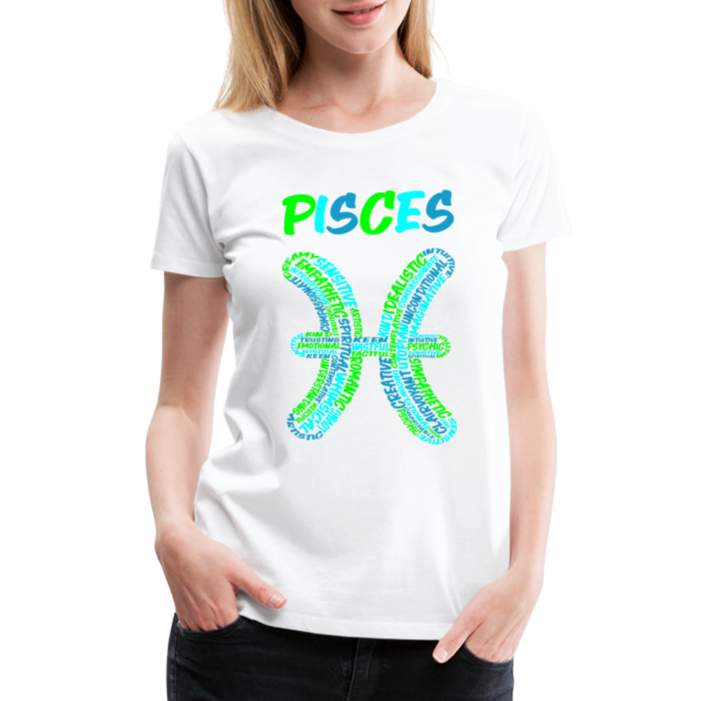 Women's Power Words Pisces Premium T-Shirt - white