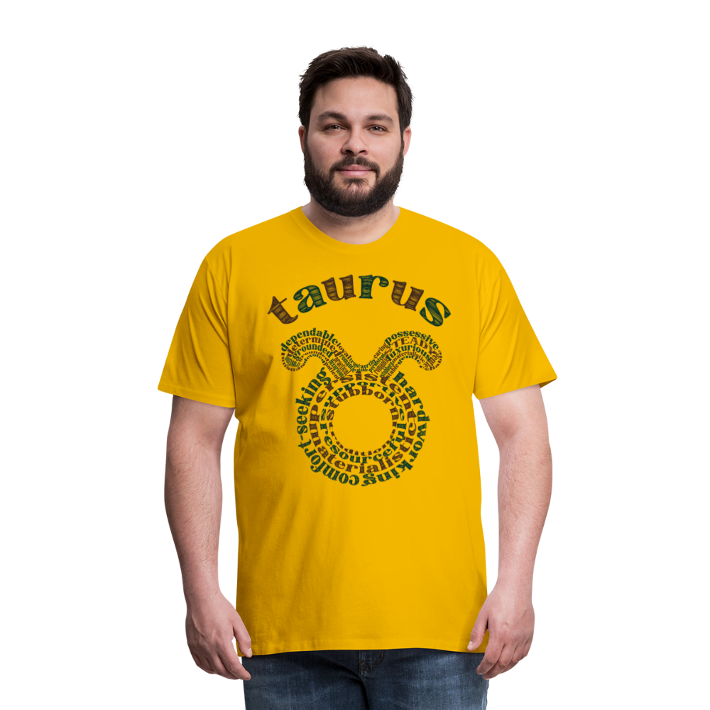 Men's Power Words Taurus Premium T-Shirt - sun yellow