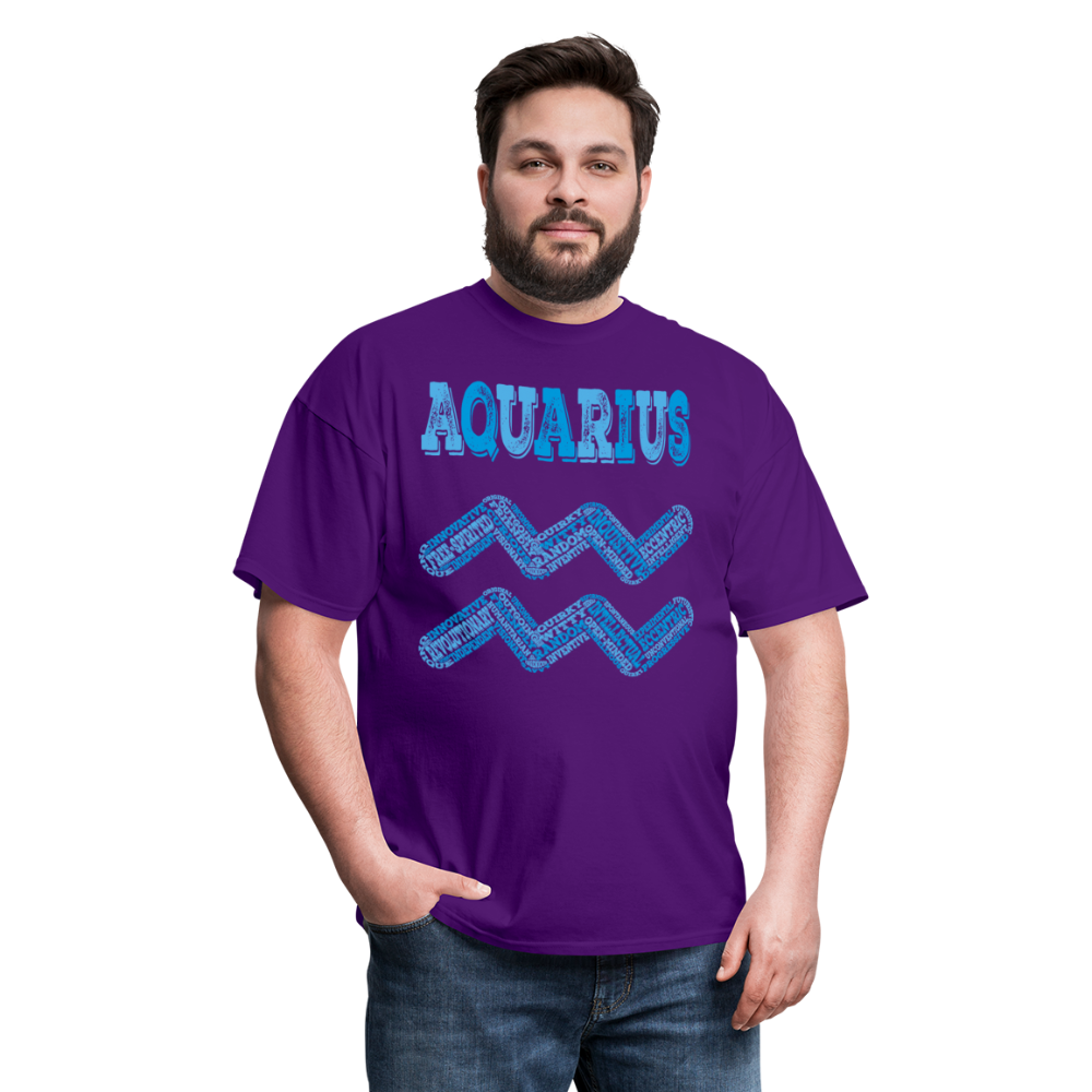 Men's Power Words Aquarius Classic T-Shirt - purple