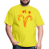 Thumbnail for Men's Power Words Aries Classic T-Shirt - yellow