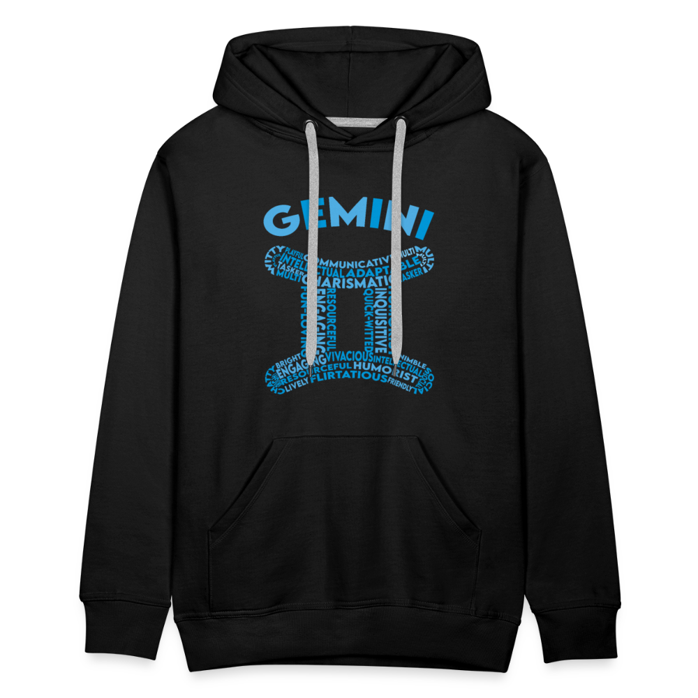 Men's Power Words Gemini Premium Hoodie - black