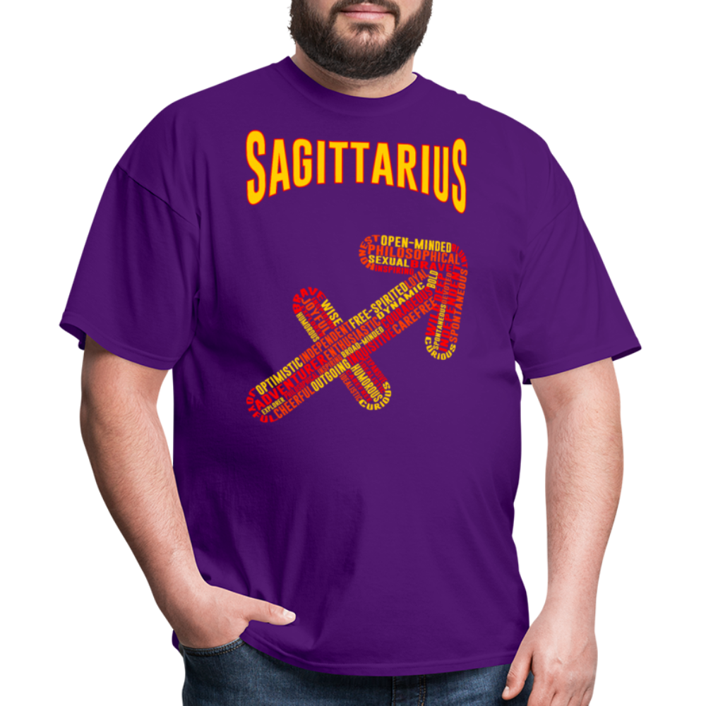 Men's Power Words Sagittarius Classic T-Shirt - purple