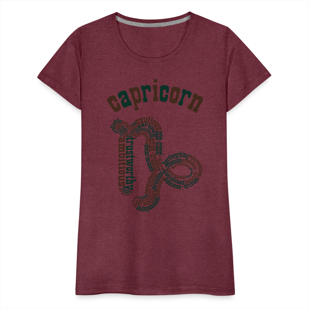 Women's Power Words Capricorn Premium T-Shirt - heather burgundy