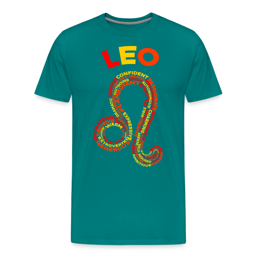 Men's Power Words Leo Premium T-Shirt - teal