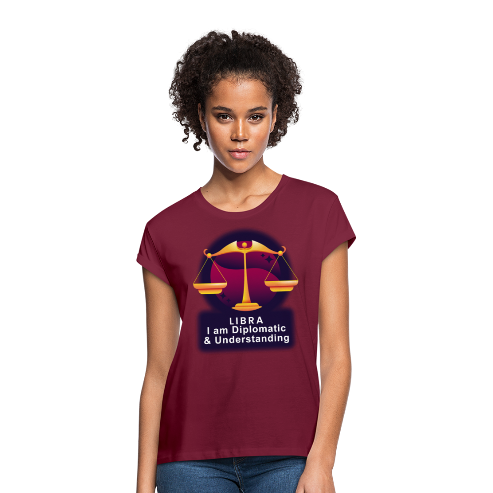 Women's Glow Libra Relaxed Fit T-Shirt - burgundy