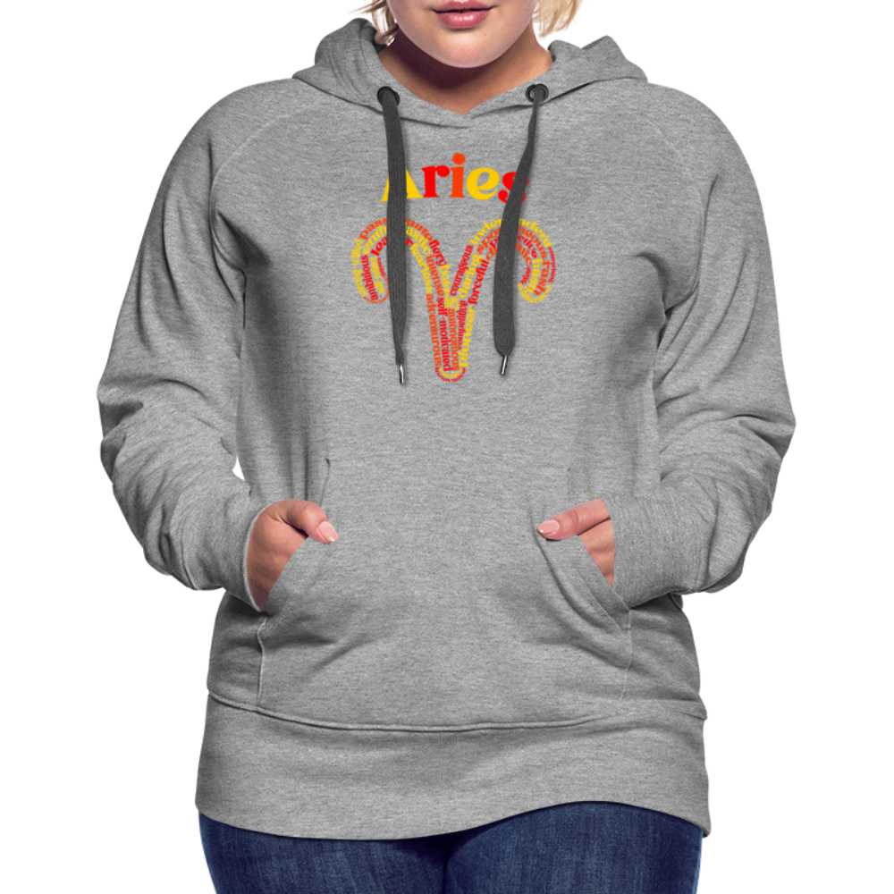 Women's Power Words Aries Premium Hoodie - heather grey