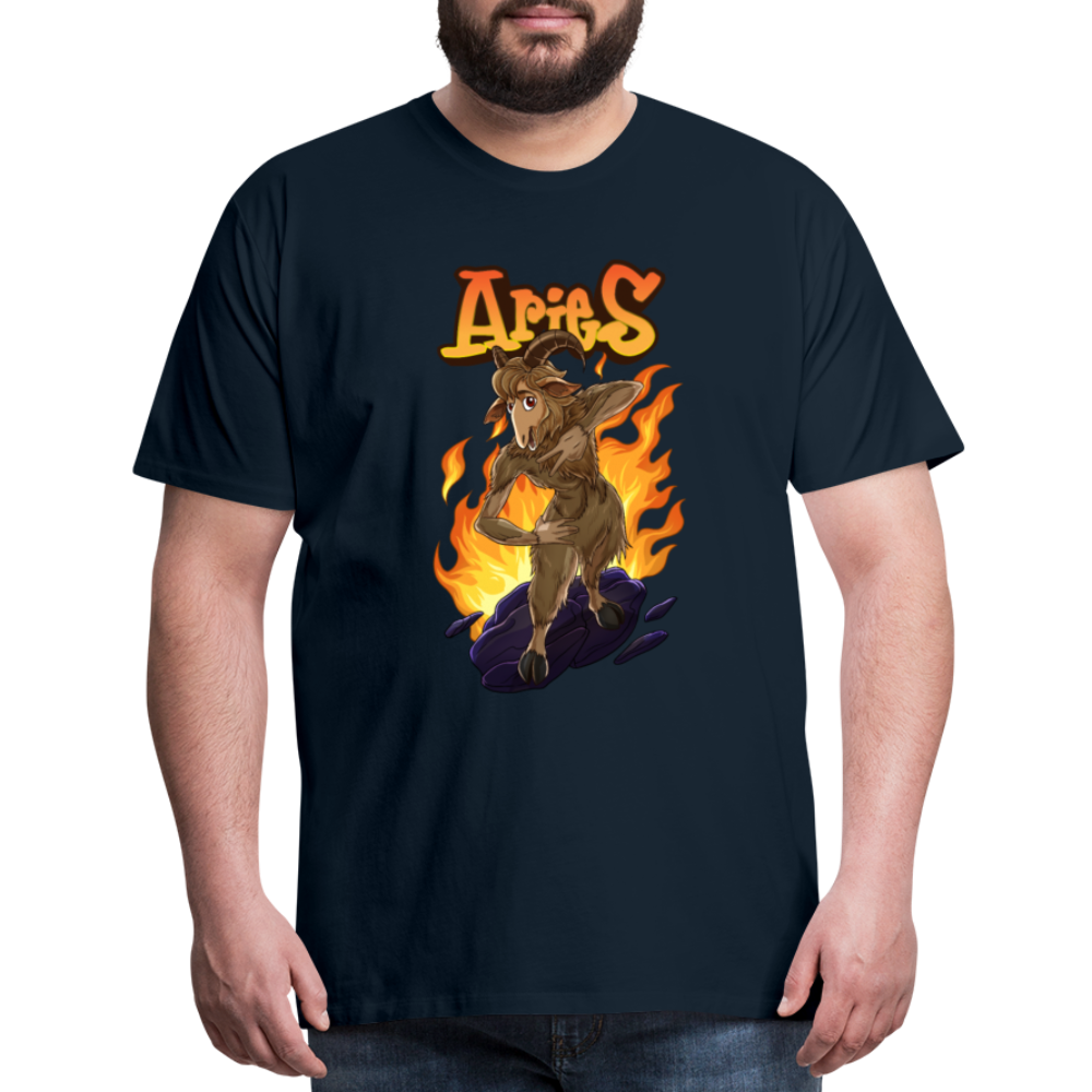 Men's Fiery Aries Premium T-Shirt - deep navy