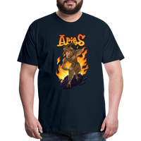 Thumbnail for Men's Fiery Aries Premium T-Shirt - deep navy